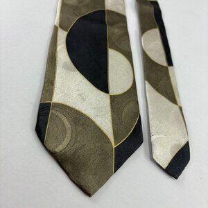 Bachrach Black / Olive Green Geometric Men's Tie 4" x 60"